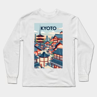 A Vintage Travel Art of Kyoto - Japan Long Sleeve T-Shirt